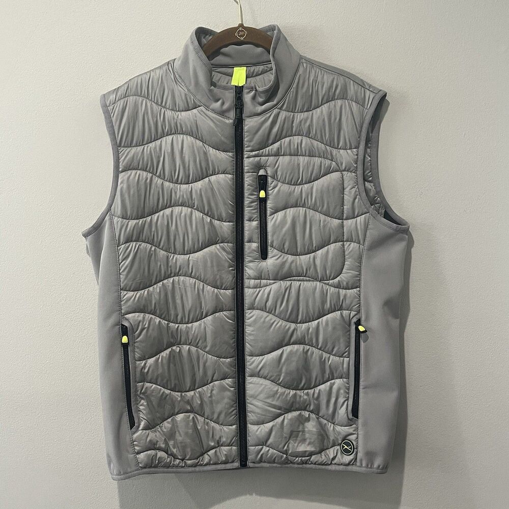Brax Vest Men's 50R Gray Vito Brx Lab Outdoor Quilted Puffer Preppy